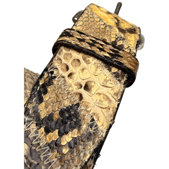 Genuine Python Snakeskin Leather Belt Tan Brown Mens Size 42 Exotic Western USA - Picture 10 of 16